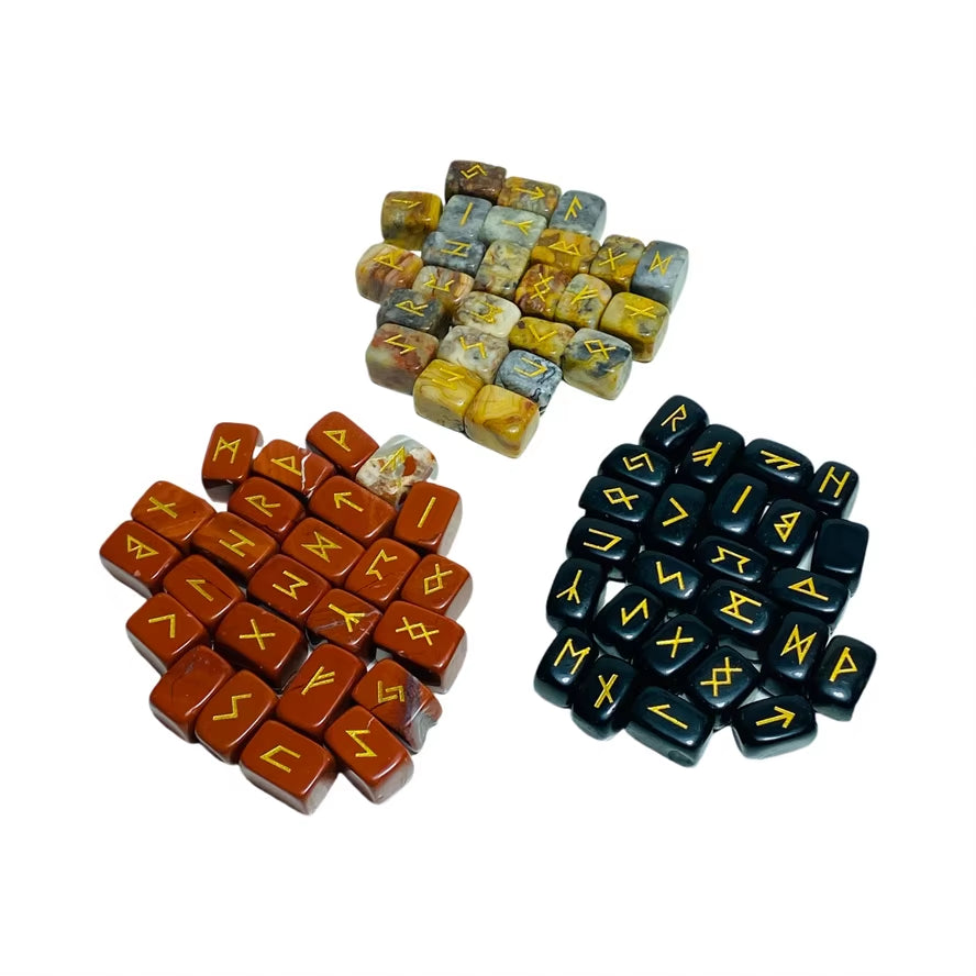 25 Piezas de Piedras Rúnicas de Obsidiana Natural Freedom, Irregulares, para Adivinación, Ágata, Runa, Adivinación, Regalo de Sanación Reiki + Moneda