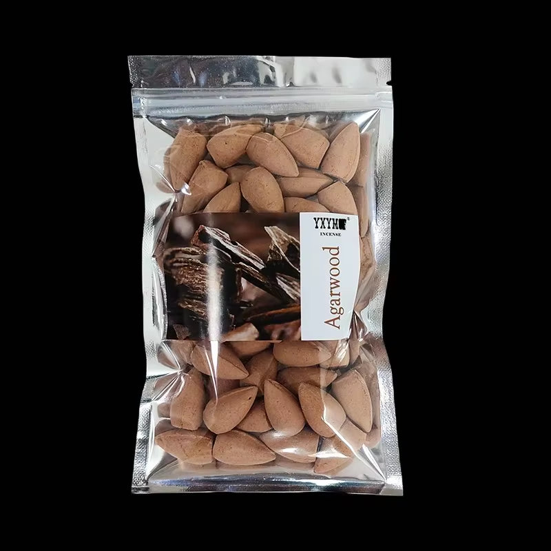 50 unidades/bolsa Conos de incienso de reflujo natural Mezcla de aromas de sándalo y lavanda para hogar 