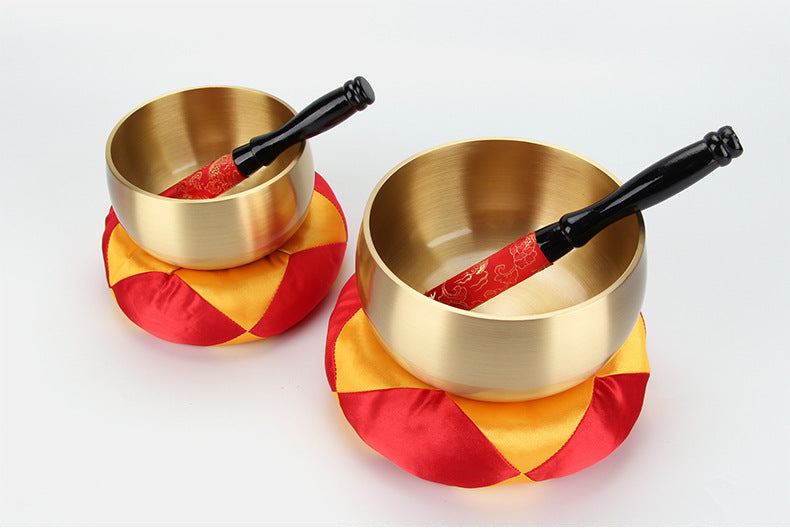 Cuenco Tibetano  Martillado a mano (Cobre)- Set de Sonoterapia y Meditación con Mazo y Cojín