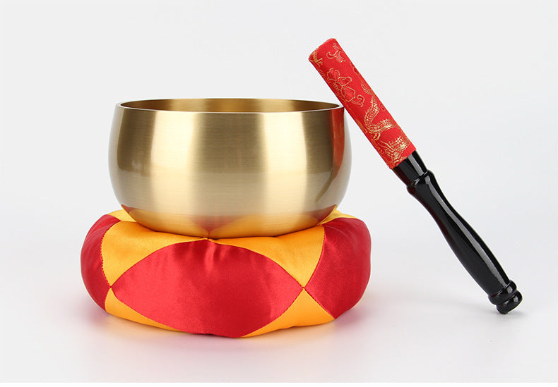 Cuenco Tibetano  Martillado a mano (Cobre)- Set de Sonoterapia y Meditación con Mazo y Cojín