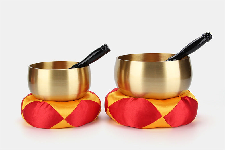 Cuenco Tibetano  Martillado a mano (Cobre)- Set de Sonoterapia y Meditación con Mazo y Cojín