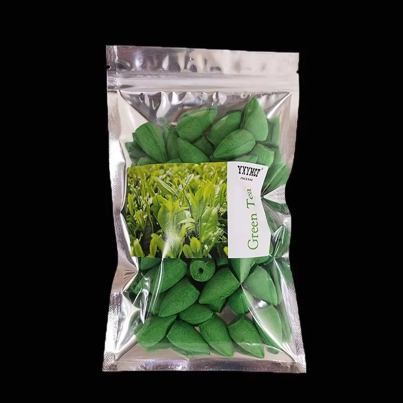 50 unidades/bolsa Conos de incienso de reflujo natural Mezcla de aromas de sándalo y lavanda para hogar 