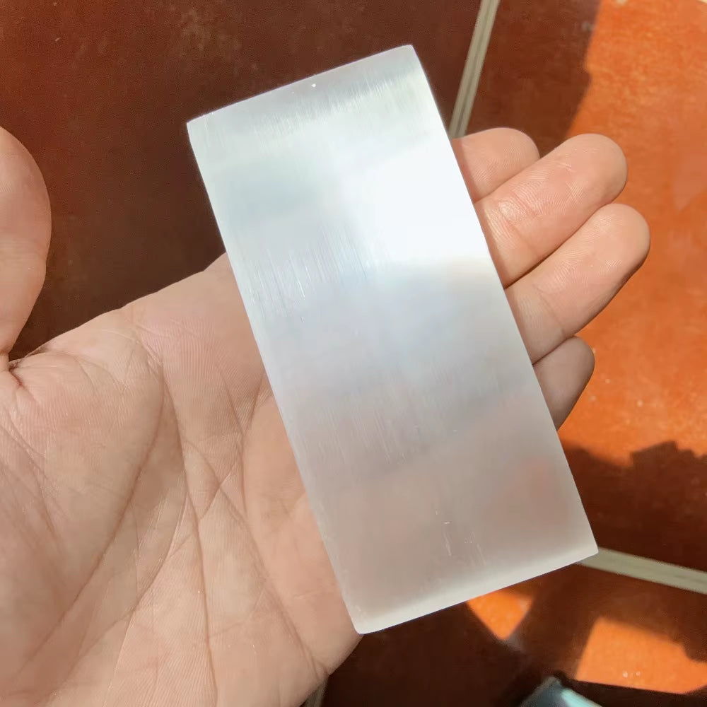 Big Size Natural Selenite Crystal Slab Charging Station Mineral Flat Crystal Plate for Cleansing, Purification Healing Stone