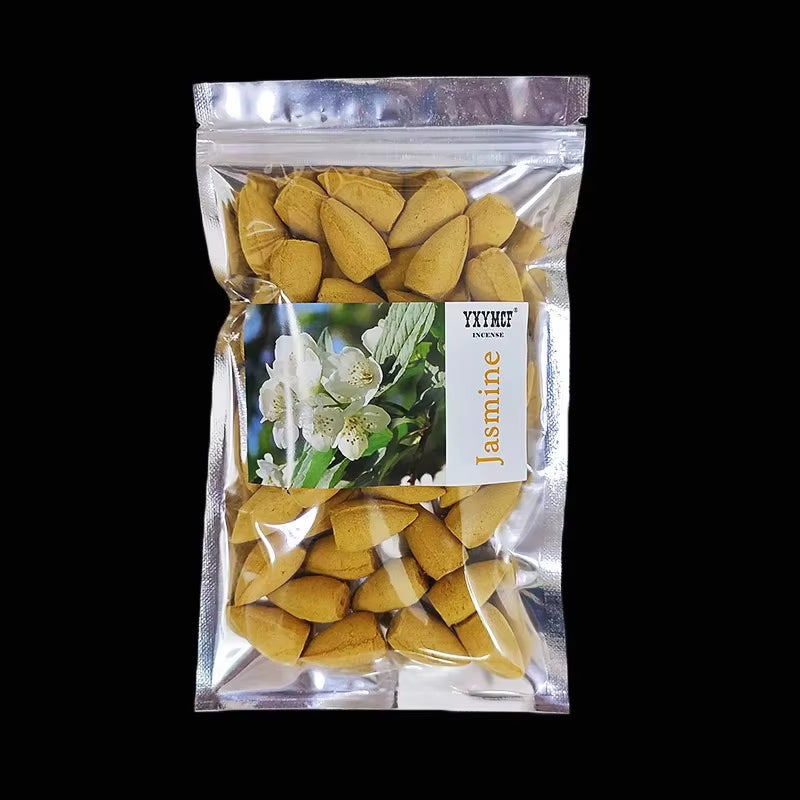 50 unidades/bolsa Conos de incienso de reflujo natural Mezcla de aromas de sándalo y lavanda para hogar 