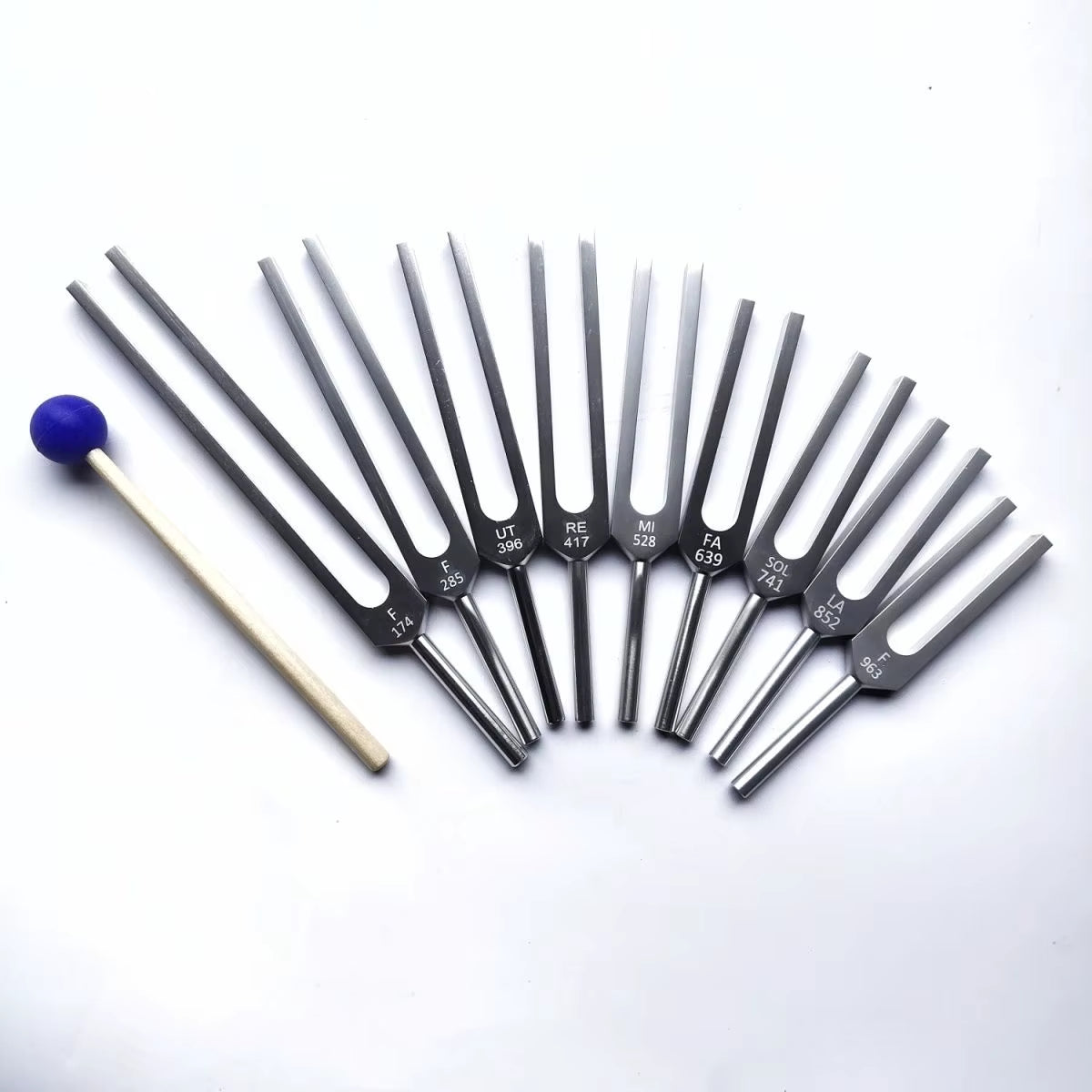 Herramientas de sanación con sonido de diapasón de chakras 174Hz-963Hz para yoga, terapia musical, diapasón de aleación de aluminio, instrumento de vibración