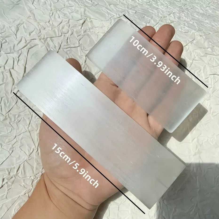 Big Size Natural Selenite Crystal Slab Charging Station Mineral Flat Crystal Plate for Cleansing, Purification Healing Stone
