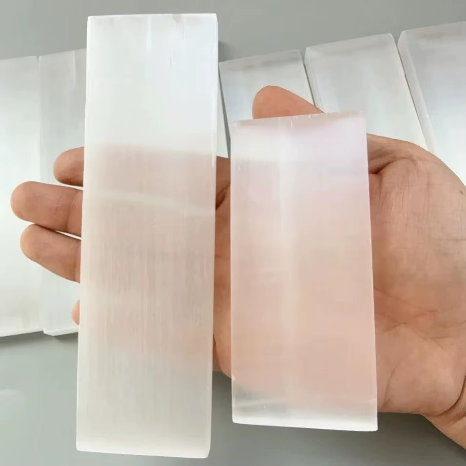 Big Size Natural Selenite Crystal Slab Charging Station Mineral Flat Crystal Plate for Cleansing, Purification Healing Stone
