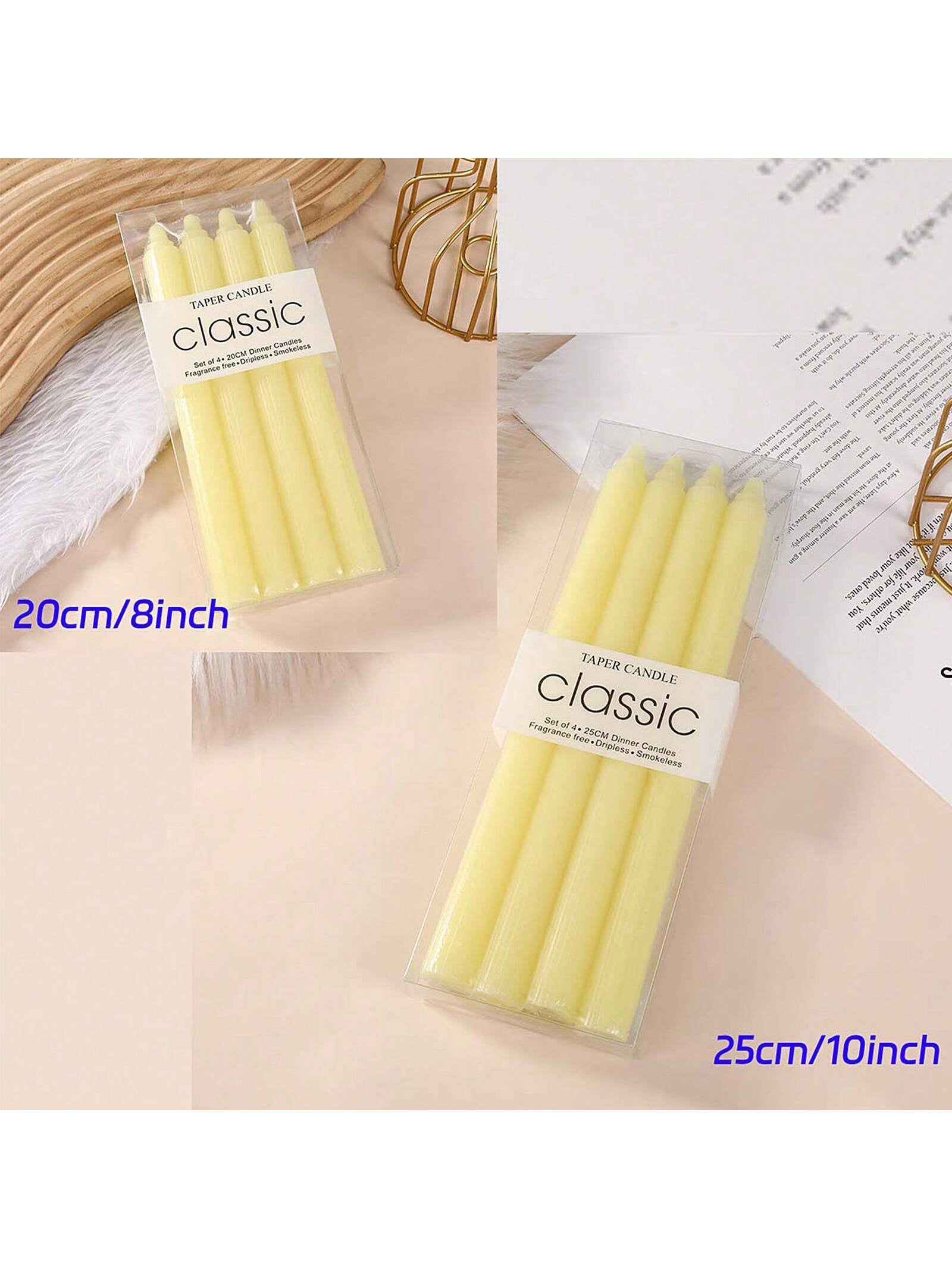 Velas vertical minimalista de 25 cm (aprox. 10 pulgadas) / 20 cm (aprox. 8 pulgadas) velas de colores, tiempo de combustión de 8 horas por unidad, diseño geométrico a rayas, adecuadas para decoración del hogar, bodas, regalos, fiestas, velas sin aroma.