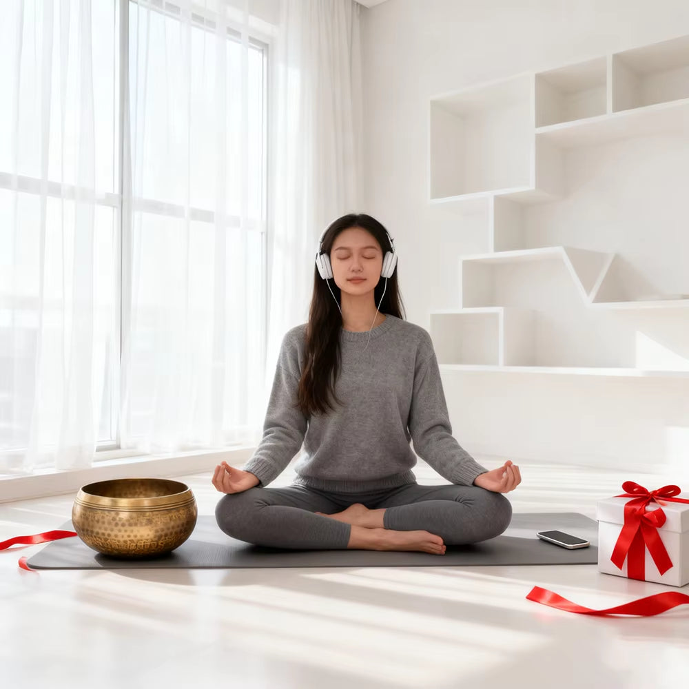 Juego de Cuencos Cantores Tibetanos y Nepaleses Hechos a Mano con Diseño de Mantra de Buda, Cuenco Tibetano con Palo de Cuero para Yoga, Canto y Meditación