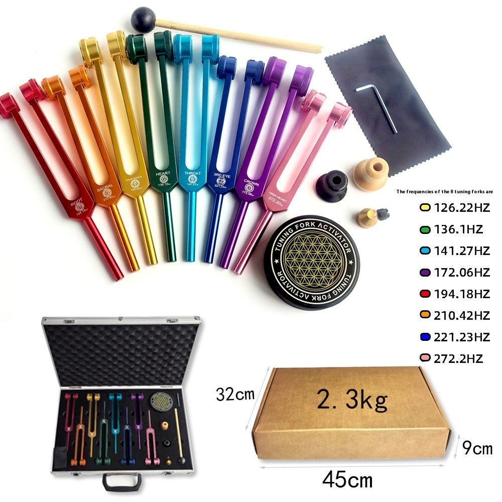 Set de 8 Diapasones Terapéuticos para Chakras