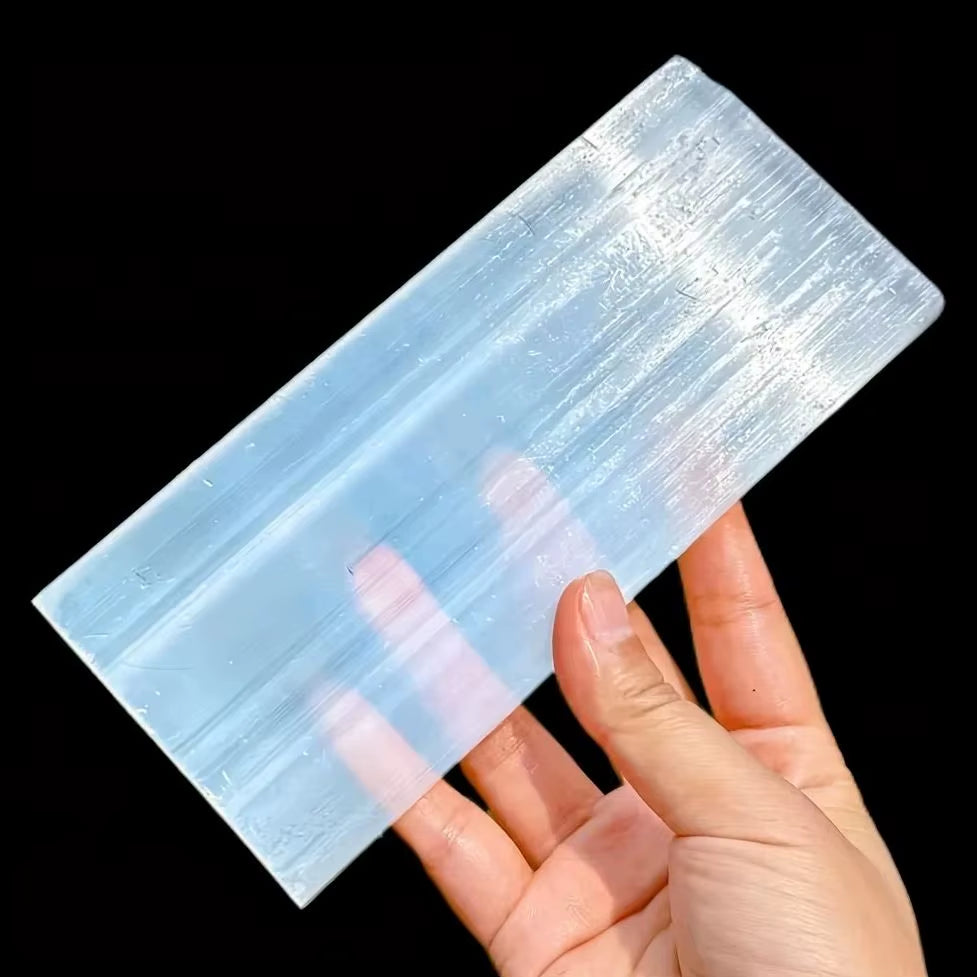 Big Size Natural Selenite Crystal Slab Charging Station Mineral Flat Crystal Plate for Cleansing, Purification Healing Stone